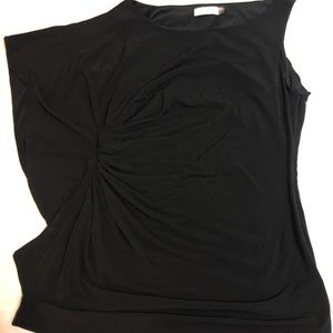 Calvin Klein sleeveless rouched dress shirt with zipper side